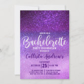 Invitation Bachelorette à trois Parties scintillant foncé (Devant)