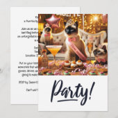 Invitation Bachelorette Amoureux des chats (Devant / Derrière)