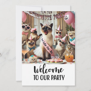 Invitation Bachelorette Amoureux des chats