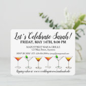 Invitation Bachelorette Anniversaire Cocktail Martini Cosmo (Debout devant)