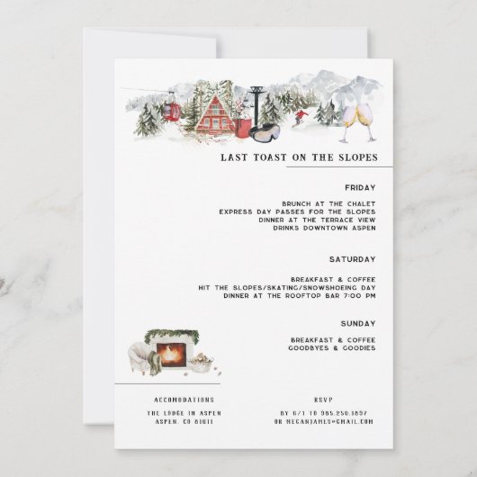 Invitation Bachelorette après-ski (Dos)