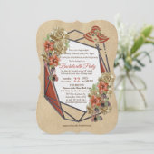 Invitation Bachelorette Art Cuir Géométrique (Debout devant)