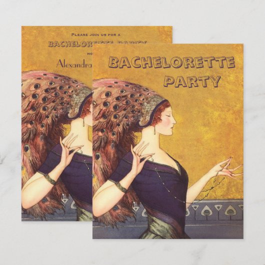 Invitation Bachelorette Art Déco (Devant / Derrière)