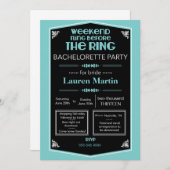 Invitation Bachelorette Bachelorette Bleue (Devant / Derrière)