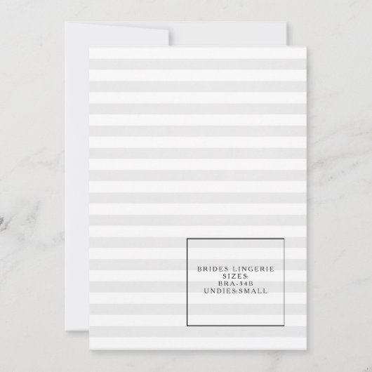 Invitation Bachelorette Bachelorette Gris Chic (Dos)