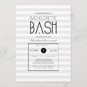 Invitation Bachelorette Bachelorette Gris Chic
