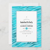 Invitation Bachelorette Bachelorette Stripes Bleu Chatoyant (Devant)