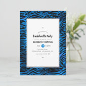 Invitation Bachelorette Bachelorette Stripes Bleu Chatoyant (Debout devant)