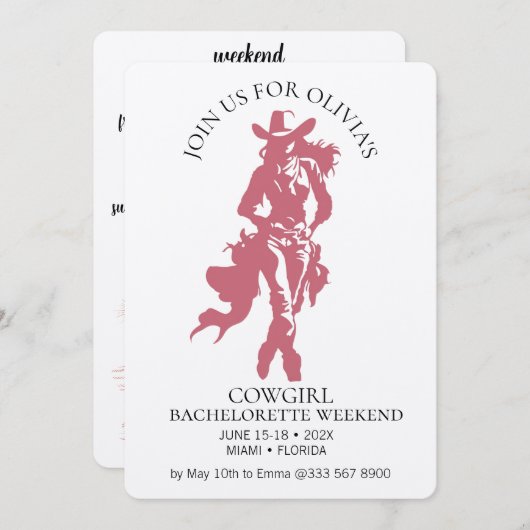 Invitation Bachelorette Bash (Devant / Derrière)