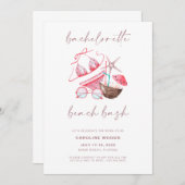 Invitation Bachelorette Beach Bash Bachelorette (Devant / Derrière)
