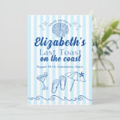 Invitation Bachelorette Beach Party Dernier Toast Sur La Côte (Debout devant)