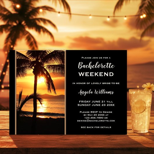 Invitation Bachelorette Beach Weekend Itinerary