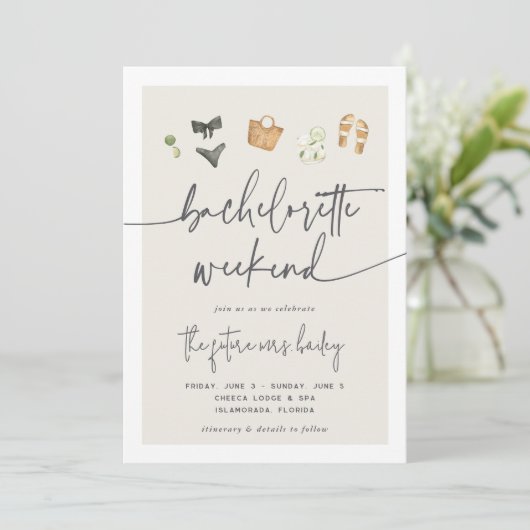 Invitation Bachelorette bio Neutral (Debout devant)