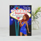 Invitation Bachelorette bleu Las Vegas (Debout devant)