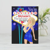 Invitation Bachelorette bleu Las Vegas (Debout devant)