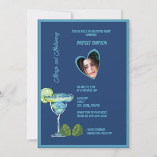 Invitation Bachelorette bleue margs photo et mariage