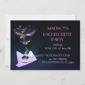 Invitation Bachelorette Bleue Martini (Devant)