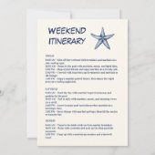 Invitation Bachelorette Blue À damiers Seashell Week-end (Dos)