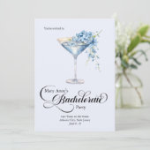 Invitation Bachelorette Blue Floral Cocktail Girls Trip (Debout devant)