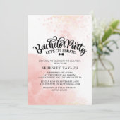 Invitation Bachelorette Blush & Gold Watercolor (Debout devant)
