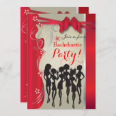Invitation Bachelorette Bride Party - Deep Red (Devant / Derrière)