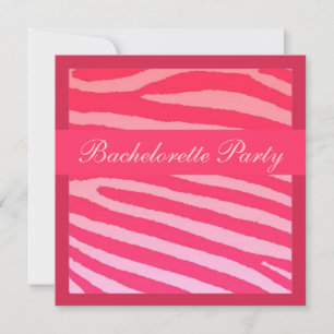 Invitation Bachelorette brun rose zèbre rayures