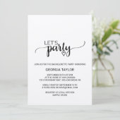 Invitation Bachelorette Calligraphie Kraft Simple (Debout devant)