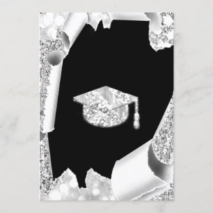 Invitation Bachelorette CASQUETTE diplômée Black Grey