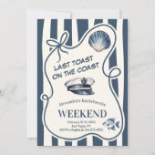 Invitation Bachelorette Casquette et coque de voile nautique (Devant)