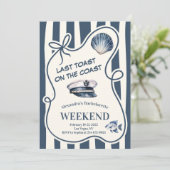 Invitation Bachelorette Casquette et coque de voile nautique (Debout devant)