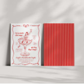 Invitation Bachelorette Champagne Rouge Filles Filles Tirées 