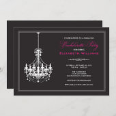 Invitation Bachelorette Chandelier classique (blan (Devant / Derrière)