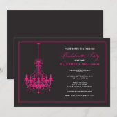 Invitation Bachelorette chandelier classique (rose (Devant / Derrière)