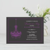 Invitation Bachelorette chandelier classique (viol (Debout devant)