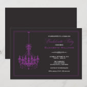 Invitation Bachelorette chandelier classique (viol (Devant / Derrière)