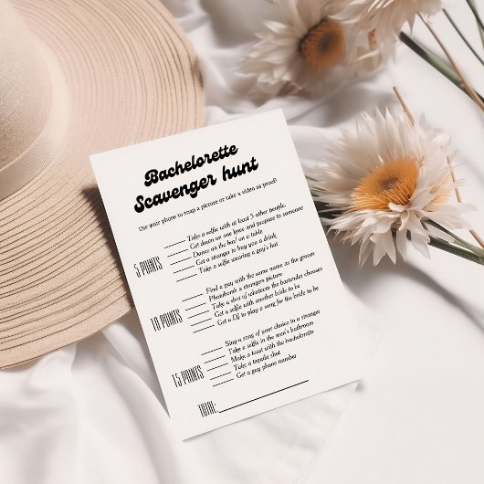 Invitation Bachelorette chasse à la sauvette jeu, amusant bac