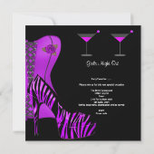 Invitation Bachelorette Chaussures Purple Zebra Corset (Dos)