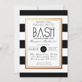 Invitation Bachelorette Chic & Formel | Or et noir (Devant)