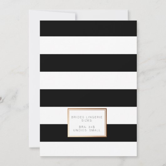 Invitation Bachelorette Chic & Formel | Or et noir (Dos)