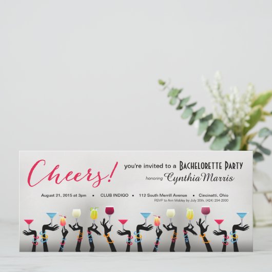 Invitation Bachelorette Cocktail Party (Debout devant)