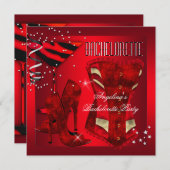 Invitation Bachelorette Corse Rouge talon haute chaussures (Devant / Derrière)