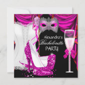 Invitation Bachelorette Corset Rose Masquerade Champagne 2 (Devant)