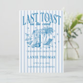 Invitation Bachelorette Côtière Cocktail Party Bleu (Debout devant)