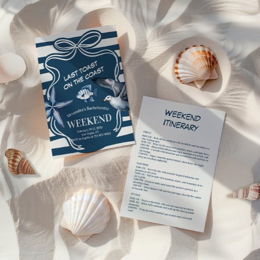 Invitation Bachelorette côtière de la marine nautique