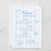 Invitation Bachelorette côtière Dernière main trônée rayures (Dos)