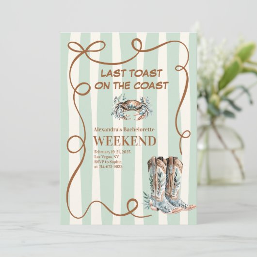 Invitation Bachelorette côtière occidentale (Debout devant)