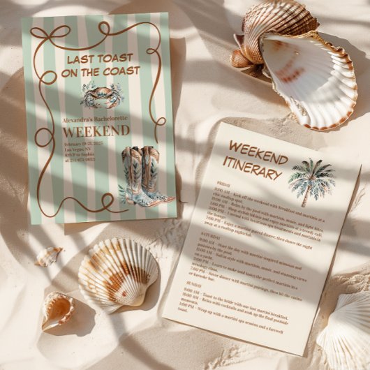 Invitation Bachelorette côtière occidentale