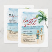 Invitation Bachelorette côtière Week-end Itinéraire et fête (Devant / Derrière)