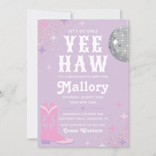 Invitation Bachelorette Cowgirl | Nash Bash (Devant)