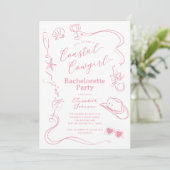 Invitation Bachelorette cowgirl rose Whimsal Côte (Debout devant)